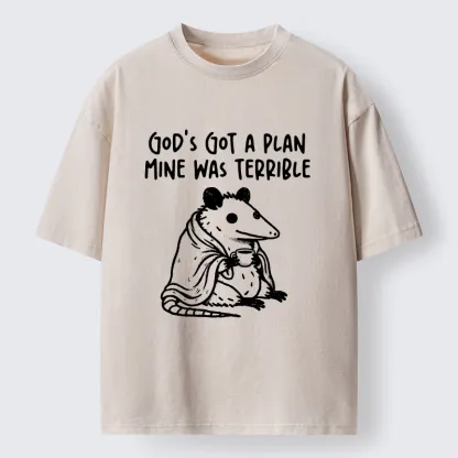 Tokyo-Tiger Chill Coffee Opossum Washed T-Shirt
