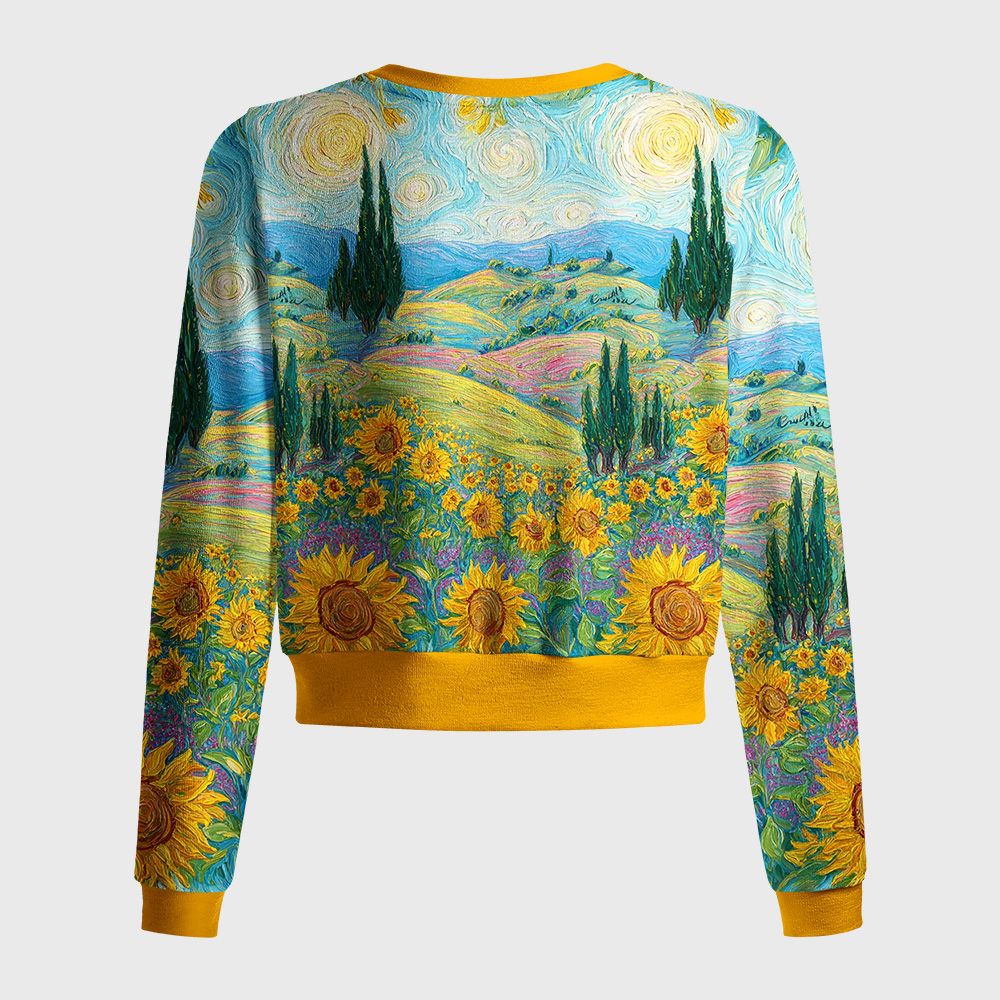 Tokyo-Tiger Van Gogh's Sunflower Dreams Women's Lightweight Cardigan