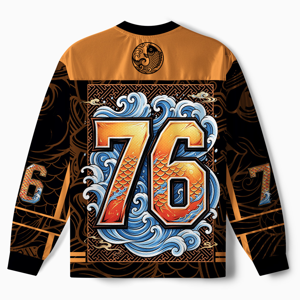 Tokyo-Tiger Samurai Koi Paneled Long Sleeve Jersey