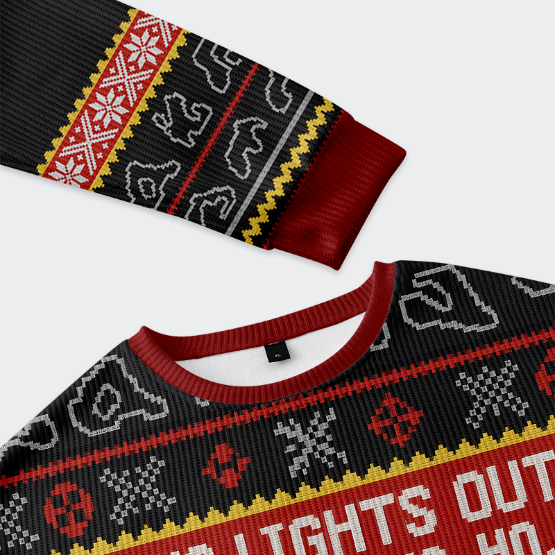 Tokyo-Tiger Festive Lights Out Racing Christmas Ugly Sweatshirt