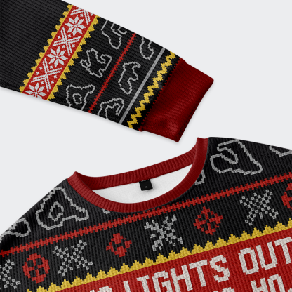 Tokyo-Tiger Festive Lights Out Racing Christmas Ugly Sweatshirt