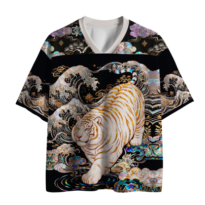 Tokyo-Tiger Fat Tiger Strolling In The Waves Mesh Jersey