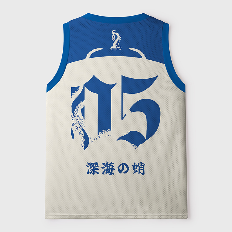 Tokyo-Tiger Blue Octopus Mesh Tank Top