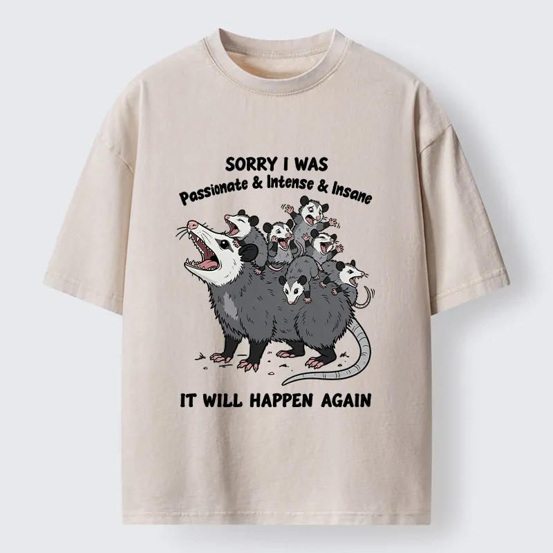 Tokyo‑Tiger Crazy Opossum Crew Meme Washed T‑Shirt Sale