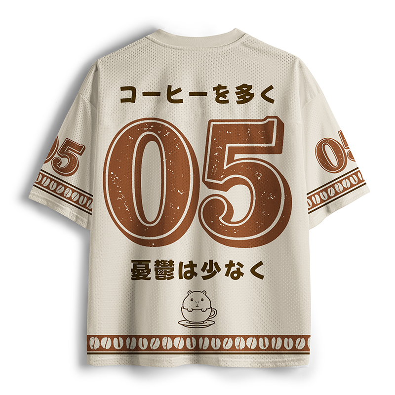 Tokyo-Tiger Capy Needs More Espresso Mesh Jersey