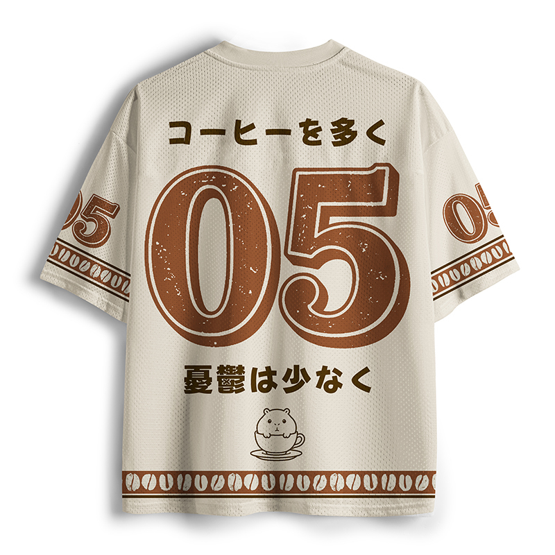 Tokyo-Tiger Capy Needs More Espresso Mesh Jersey