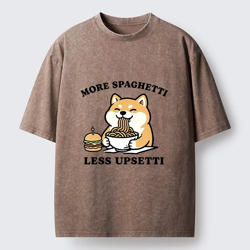 Tokyo‑Tiger Funny Spaghetti Dog Washed T‑Shirt