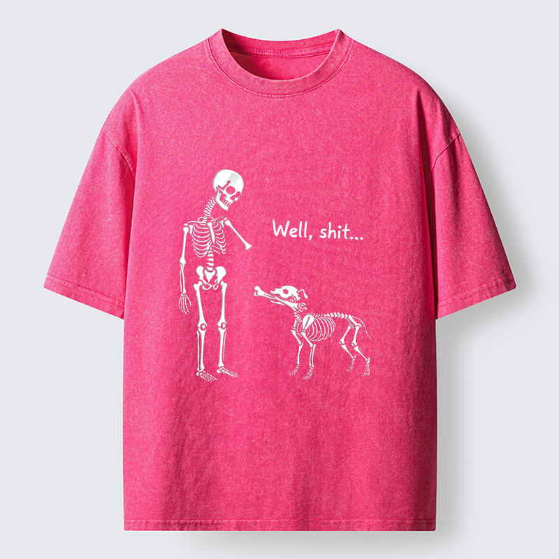 Tokyo-Tiger Skeleton Surprise Joke Washed T-Shirt