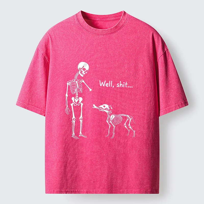 Tokyo-Tiger Skeleton Surprise Joke Washed T-Shirt