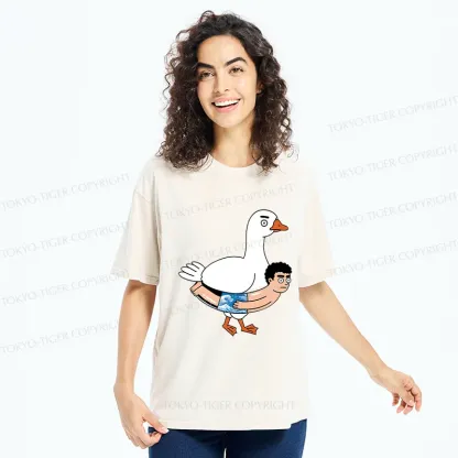 Tokyo-Tiger Goose With Swimming Ring Washed T-Shirt
