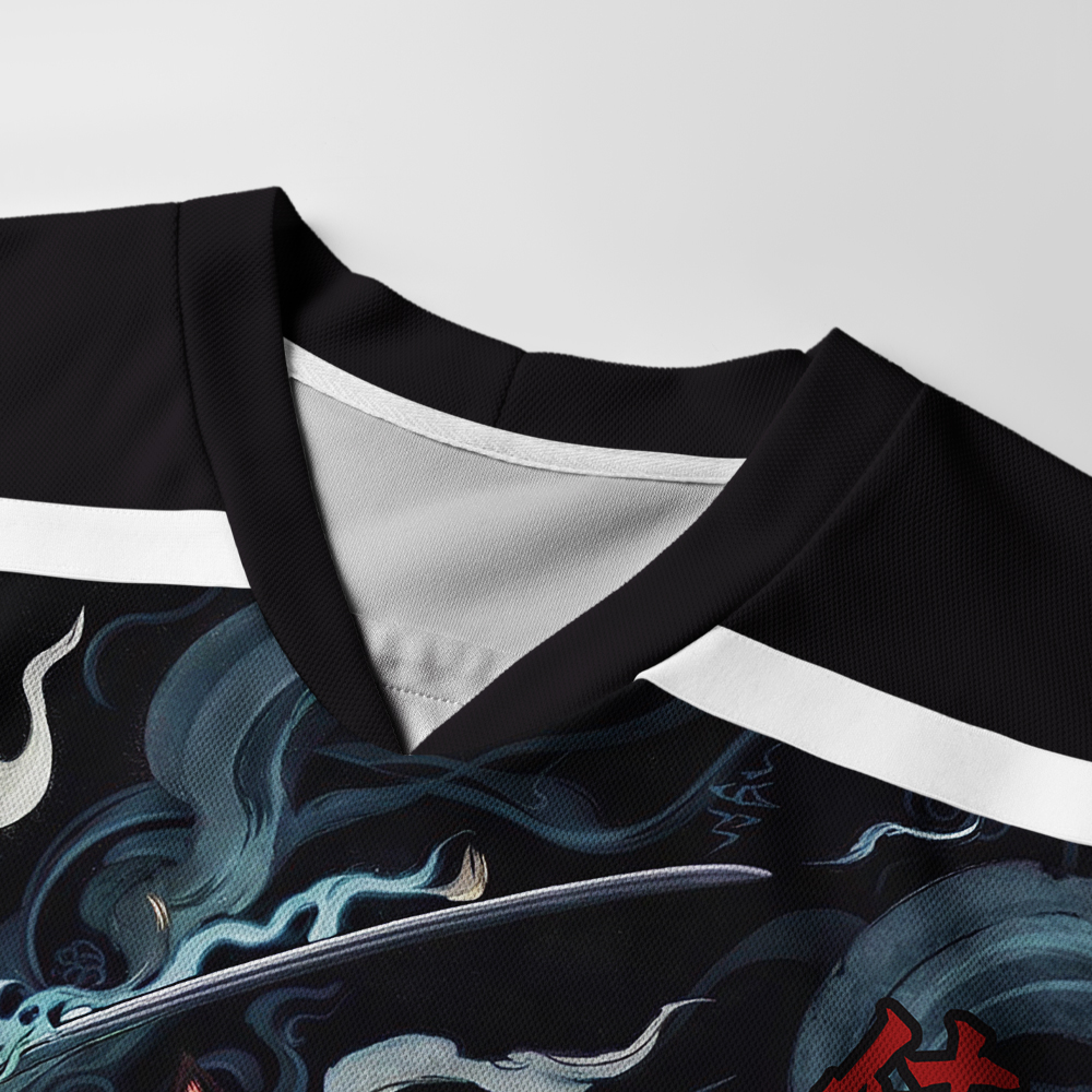 Tokyo-Tiger Shadow Samurai Cat Long-Sleeve Hockey Jersey