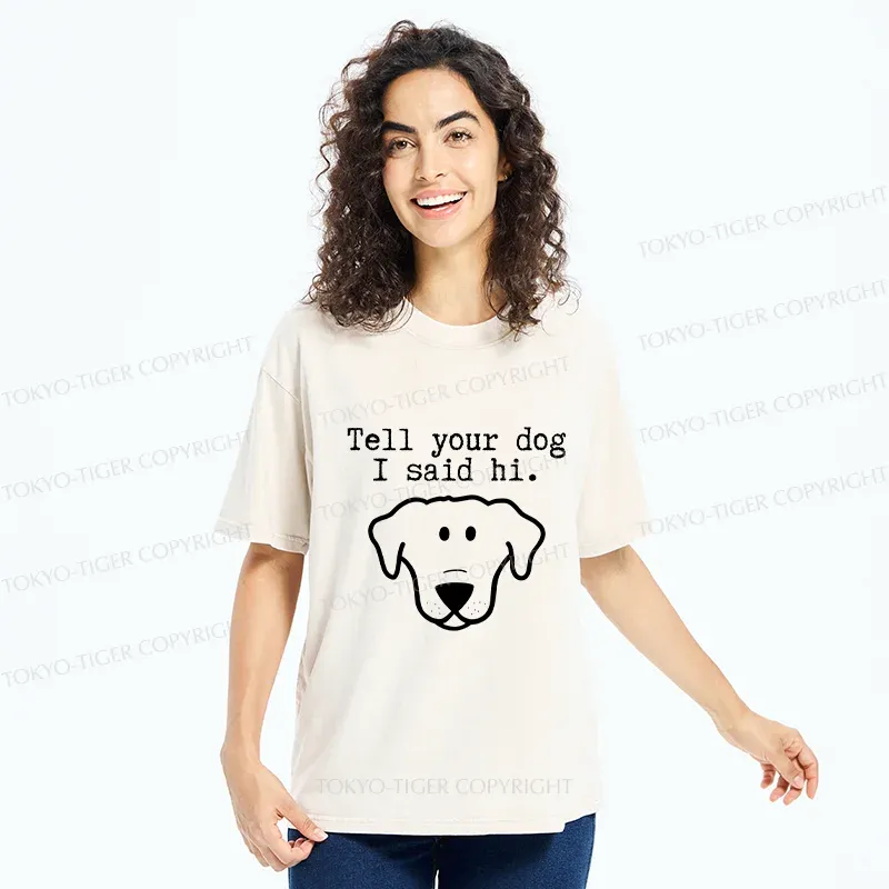 Tokyo-Tiger Friendly Greeting Washed T-Shirt