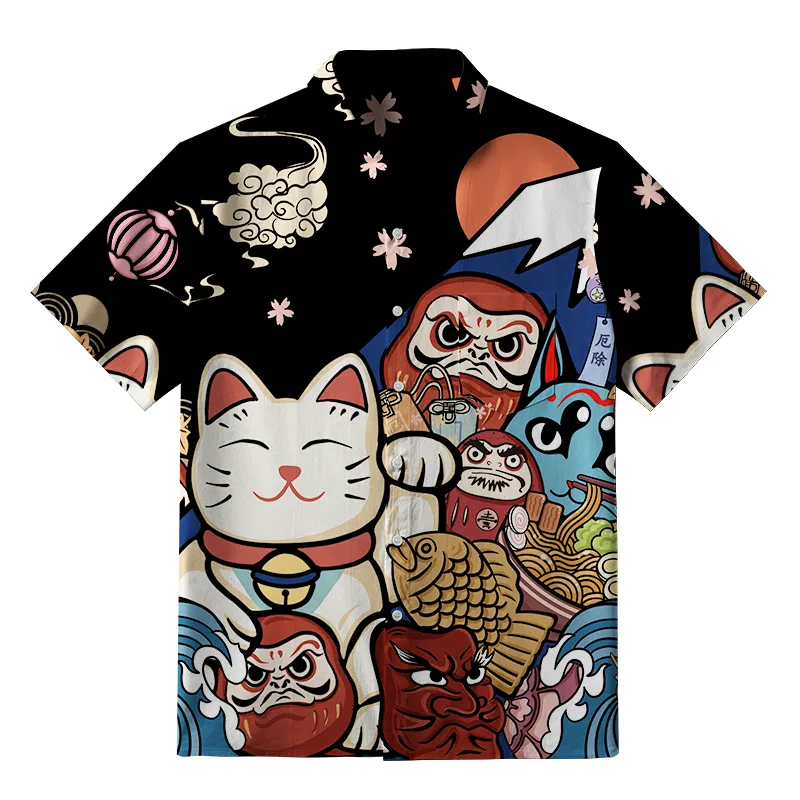 Tokyo-Tiger Traditional Japanese Elements Button-up Shirt Sale