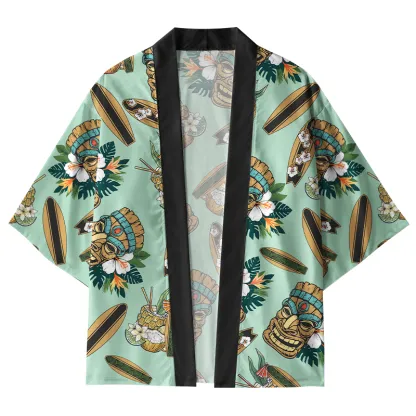 Tokyo-Tiger Tropical Tribal Adventure Kimono Cardigan