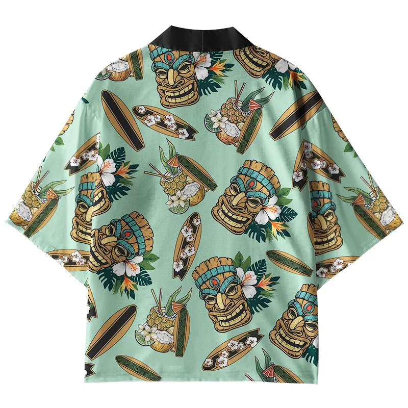 Tokyo-Tiger Tropical Tribal Adventure Kimono Cardigan