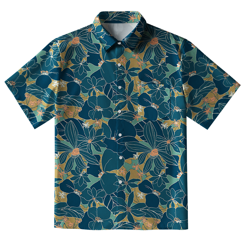 Tokyo-Tiger Blooming Flowers Button-up Shirt
