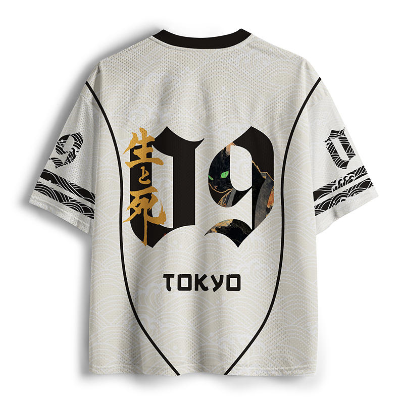 Tokyo-Tiger Tea Samurai Cat Mesh Jersey