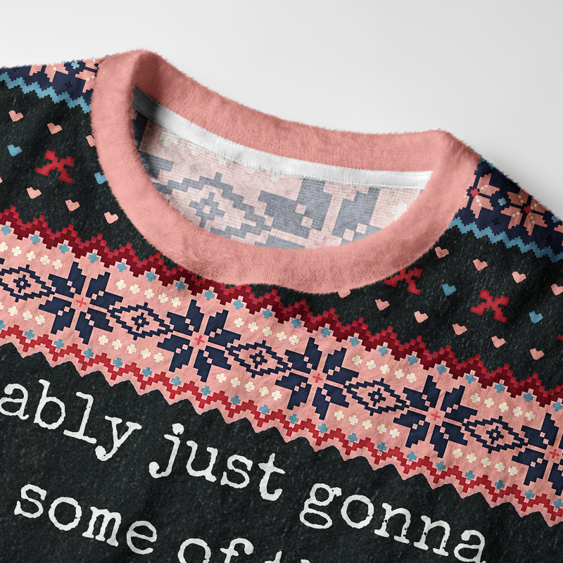 Tokyo-Tiger Tired Kitsmas Tree Fuzzy Christmas Ugly Sweatshirt