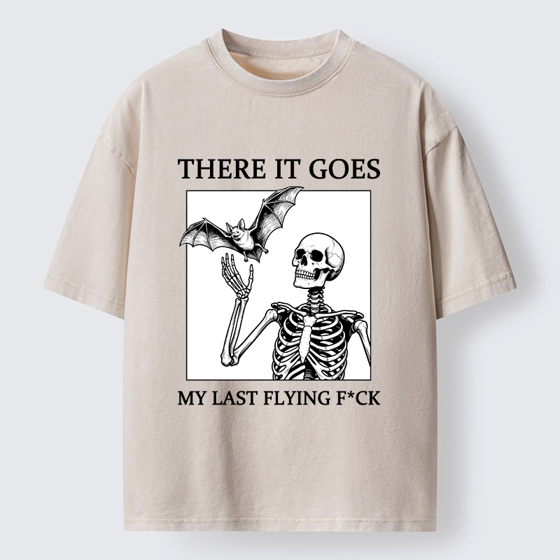 Tokyo‑Tiger Funny Skeleton Bat Meme Washed T‑Shirt