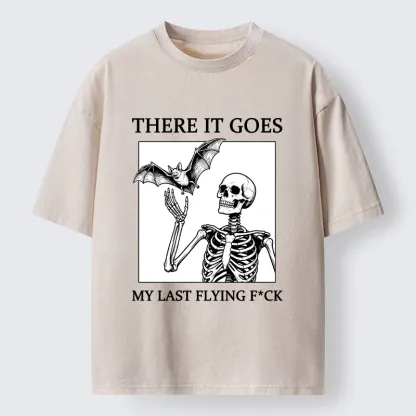 Tokyo‑Tiger Funny Skeleton Bat Meme Washed T‑Shirt