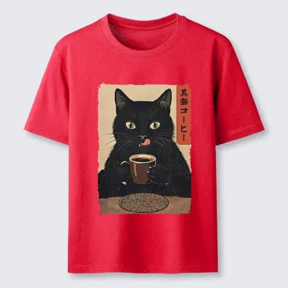 Tokyo-Tiger Vintage Black Cat Coffee Art Classic T-Shirt