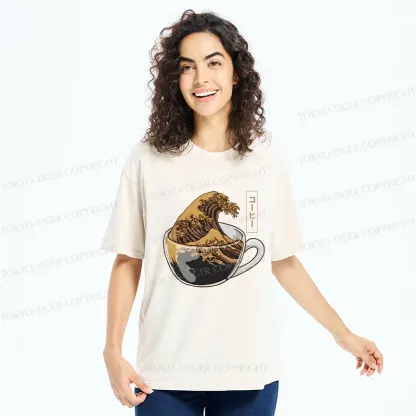 Tokyo-Tiger Coffee Wave Washed T-Shirt