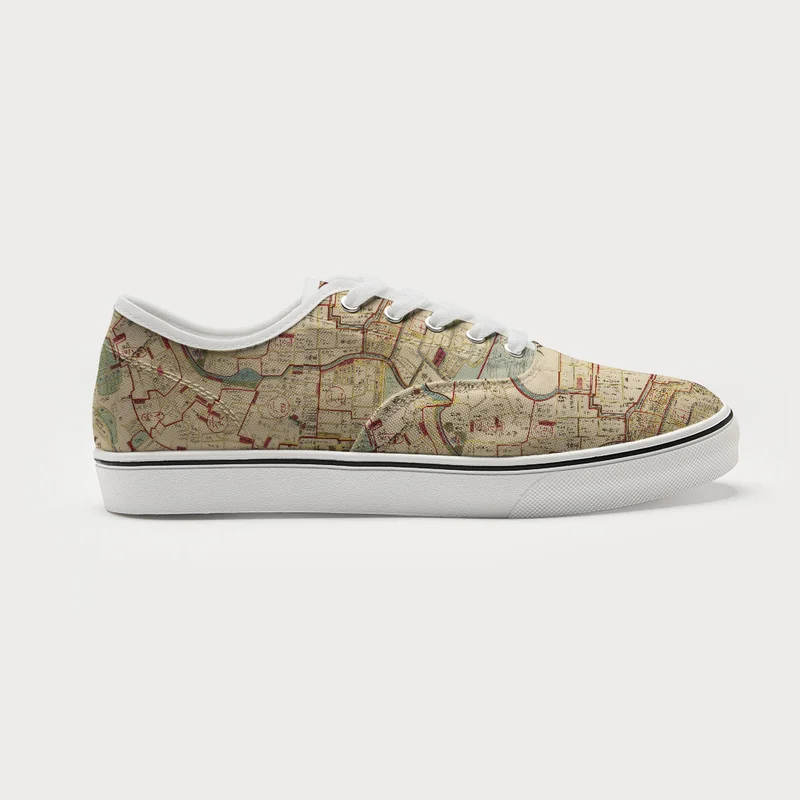 Tokyo-Tiger Vintage Historical Map Canvas Shoes