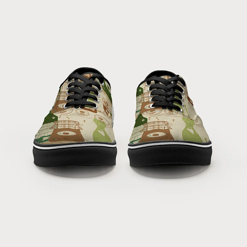 Tokyo-Tiger Cat On The Shelf Canvas Shoes