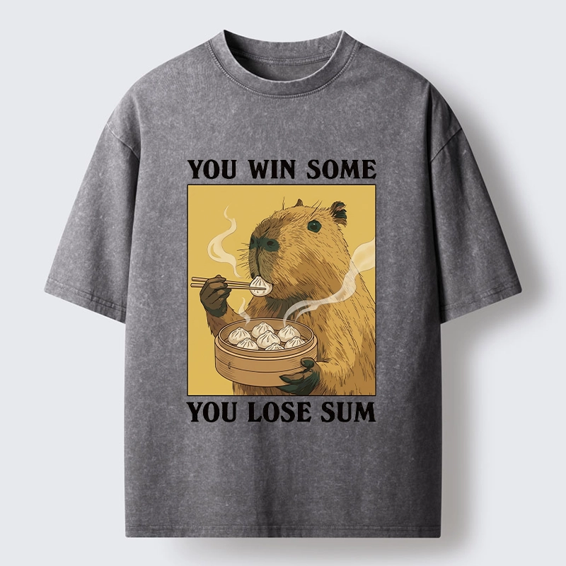 Tokyo‑Tiger Meme Capybara Snack Washed T‑Shirt