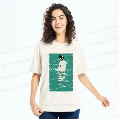 Tokyo-Tiger Woodcut Japanese Art Washed T-Shirt