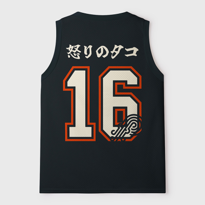 Tokyo-Tiger Octopus In The Waves Mesh Tank Top