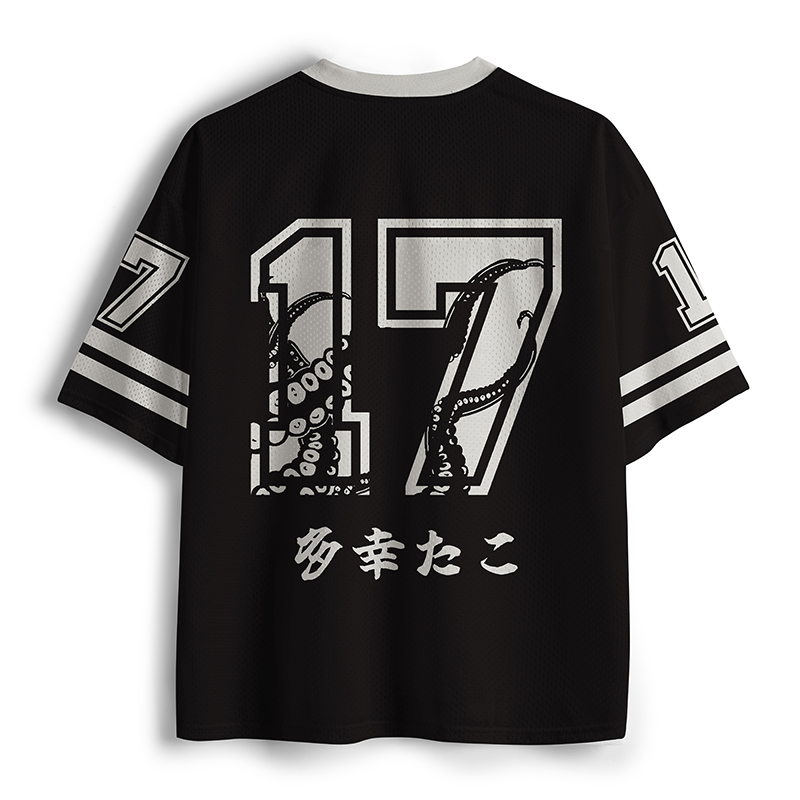 Tokyo-Tiger Octopus Japanese Calligraphy Mesh Jersey