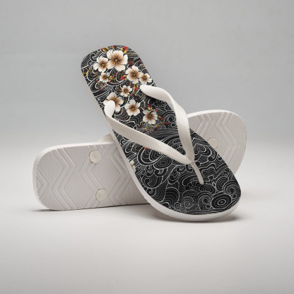 Tokyo-Tiger Floral Whirl Flip Flops