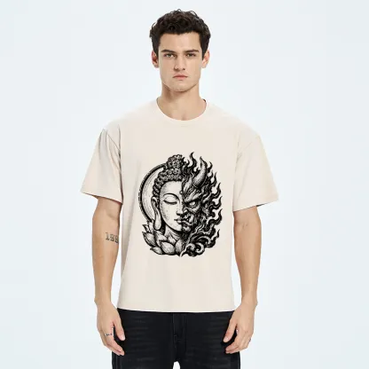 Tokyo-Tiger Half Buddha Half Demon Washed T-Shirt