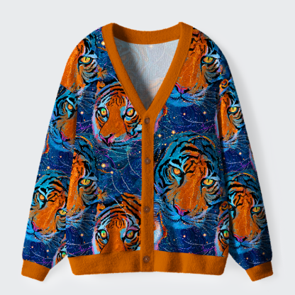 Tokyo-Tiger Tiger: Aurora of the Wild Ugly Cardigan Sweater