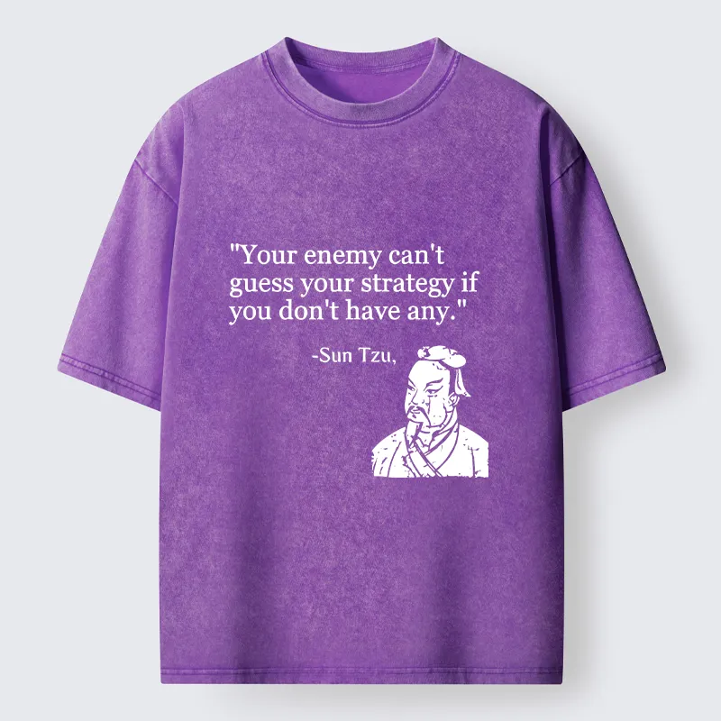 Tokyo-Tiger Sun Tzu Quote Art Washed T-Shirt