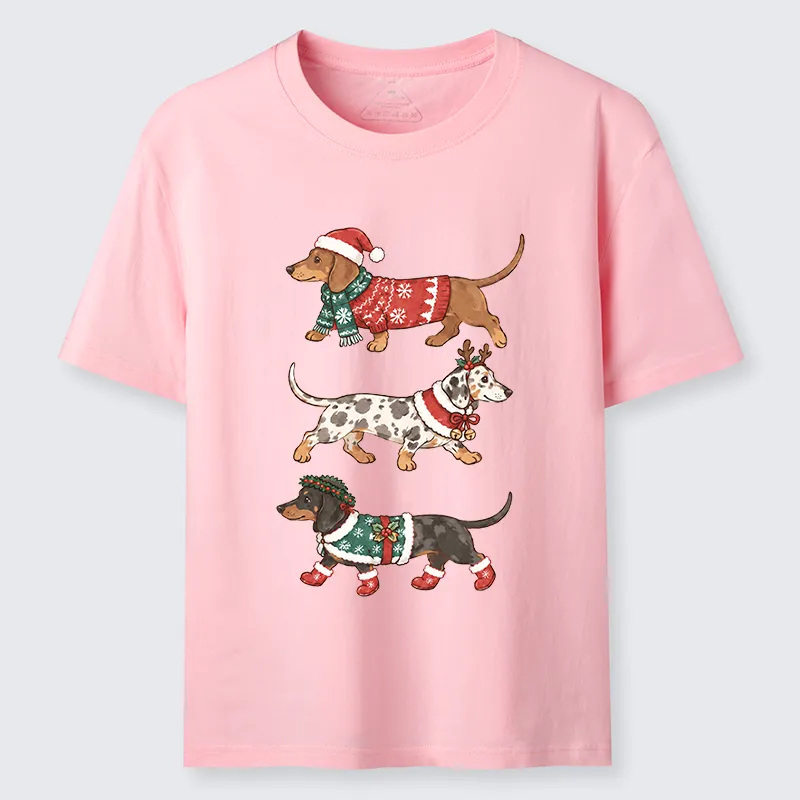 Tokyo-Tiger Christmas Dachshund Trio Classic T-Shirt