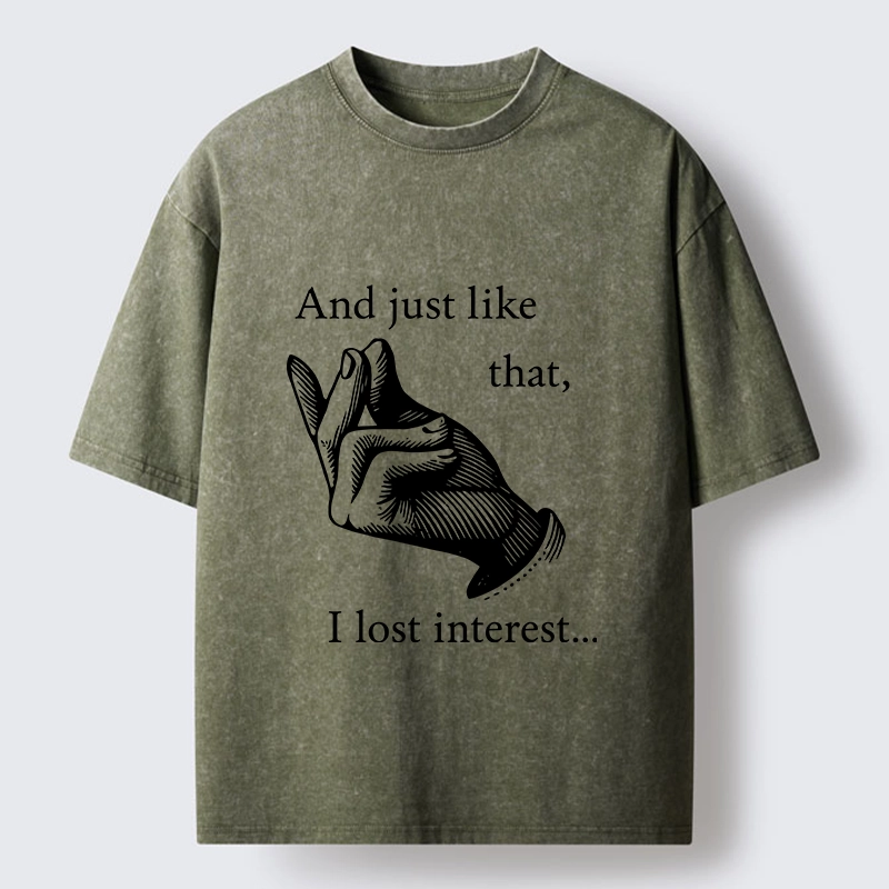 Tokyo‑Tiger Funny Lose Interest Washed T‑Shirt