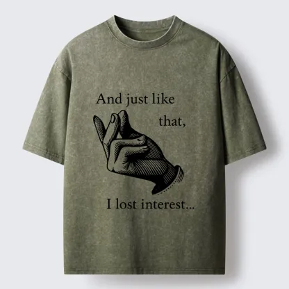 Tokyo‑Tiger Funny Lose Interest Washed T‑Shirt