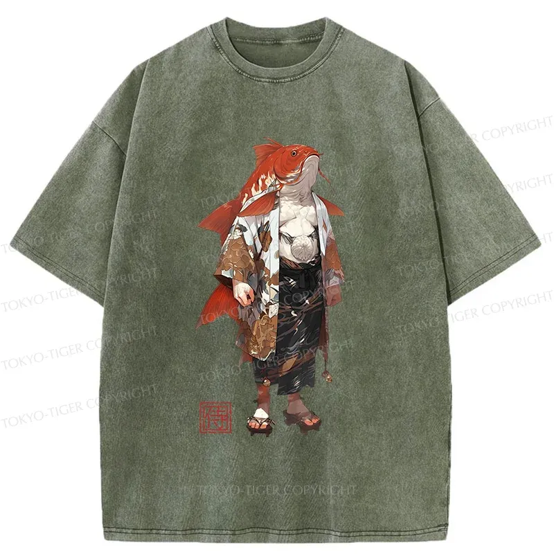 Tokyo-Tiger Fish Monster Washed T-Shirt