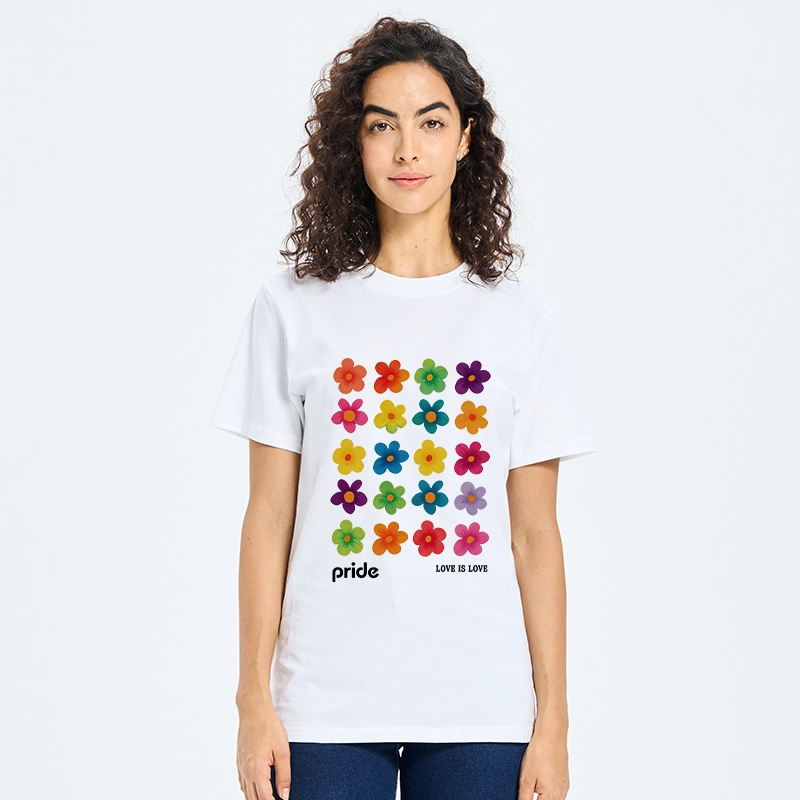 Tokyo-Tiger Colorful Flower Grid For Pride Month Classic T-Shirt