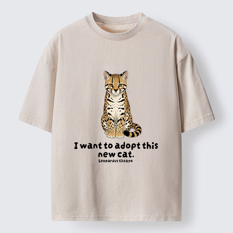 Tokyo-Tiger Adopt New Cat Funny Meme Washed T-Shirt