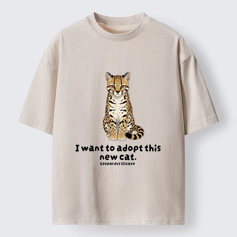 Tokyo‑Tiger Adopt New Cat Funny Meme Washed T‑Shirt Sale