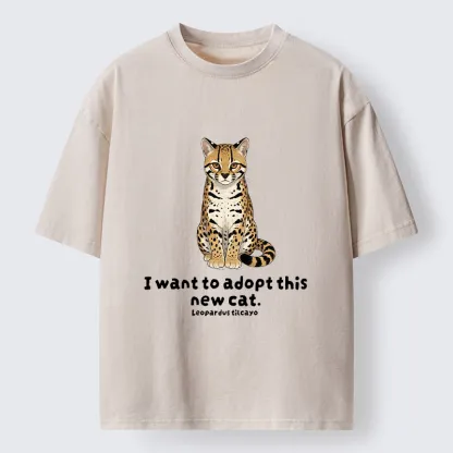 Tokyo-Tiger Adopt New Cat Funny Meme Washed T-Shirt