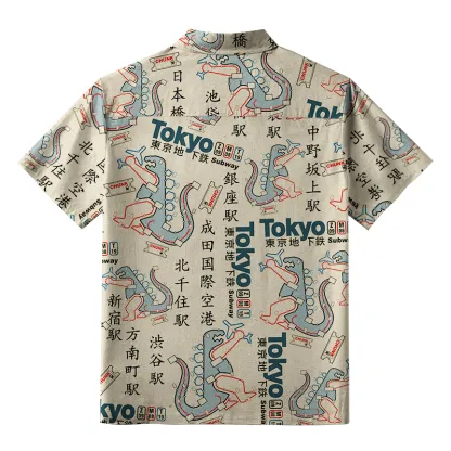 Tokyo-Tiger Funny Tokyo Subway Map Button-up Shirt