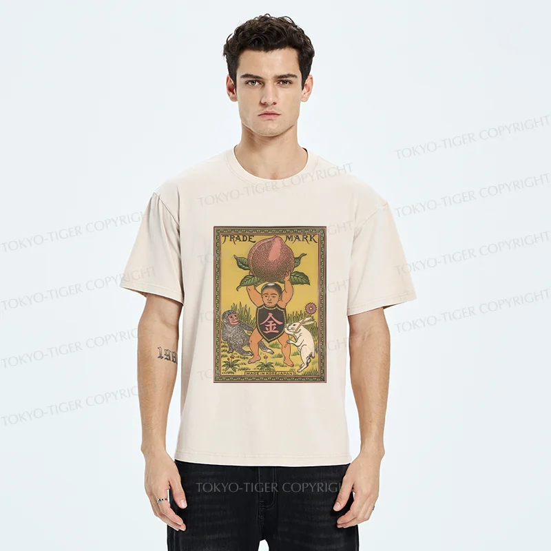 Tokyo-Tiger Japanese Kintaro Washed T-Shirt