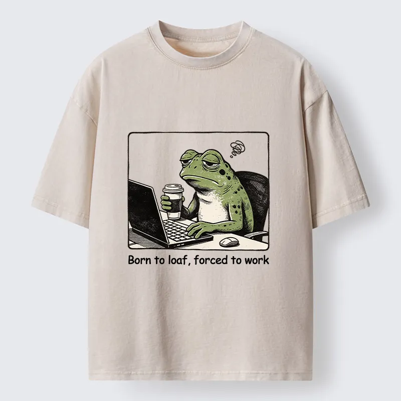 Tokyo‑Tiger Working Frog Coffee Meme Washed T‑Shirt Sale