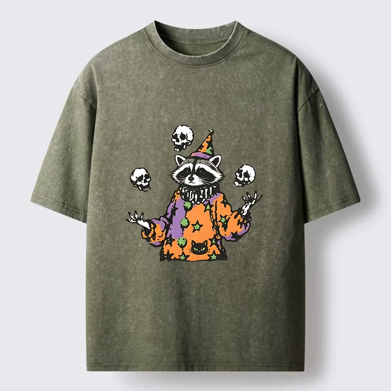Tokyo‑Tiger Meme Jester Raccoon Washed T‑Shirt