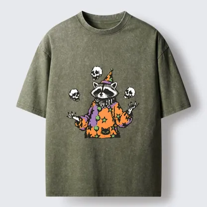 Tokyo‑Tiger Meme Jester Raccoon Washed T‑Shirt