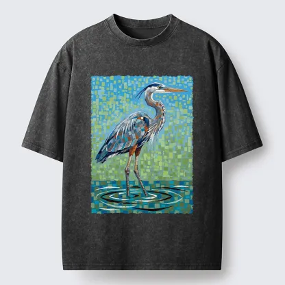 Tokyo-Tiger Color Block Heron Washed T-Shirt